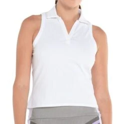 K-Swiss K Swiss Sleeveless Rib Polo -Outlet Fila Court Store KWT06 110